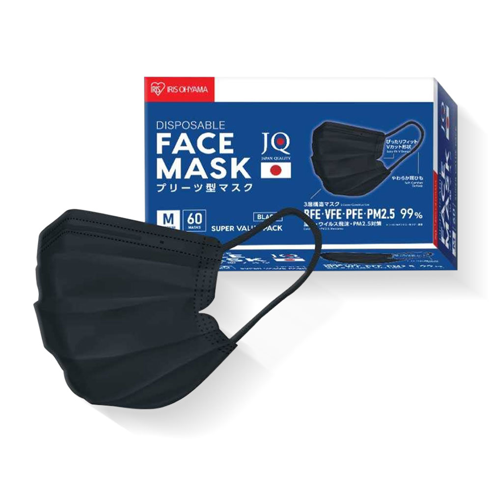 IRIS Disposable Face Mask Size M (60 ชิ้น)#BLACK