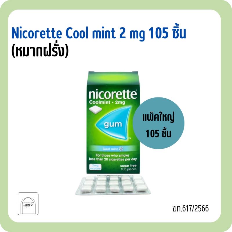 Nicorette Cool mint 2 mg 105 ชิ้น (กล่องใหญ่)