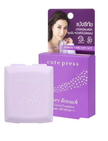 Cute Press Evory Retouch Oil Control Foundation Powder SPF30 PA+++ 5g. สี N2