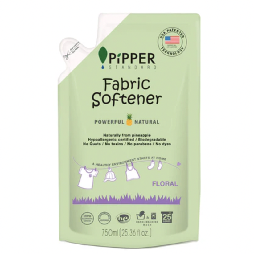 Pipper Standard ผลิตภัณฑ์ปรับผ้านุ่ม Fabric Softener powerful Natural กลิ่นฟลอรัล 750 ml. (Refill)
