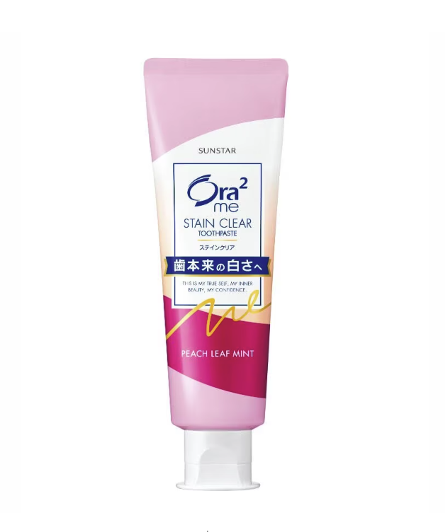 ยาสีฟัน Ora2 Me Stain Clear Mild Peach Leaf Mint Toothpaste 140g (กลิ่นพีชมินท์)