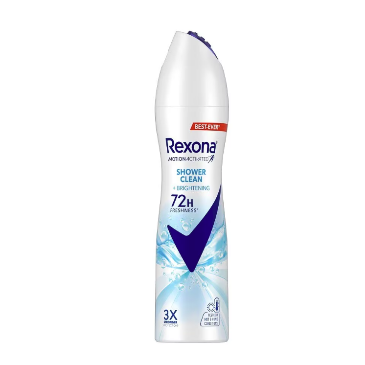 Rexona สเปรย์ลดเหงื่อและระงับกลิ่นกาย Shower Clean Brightening 135 ml.