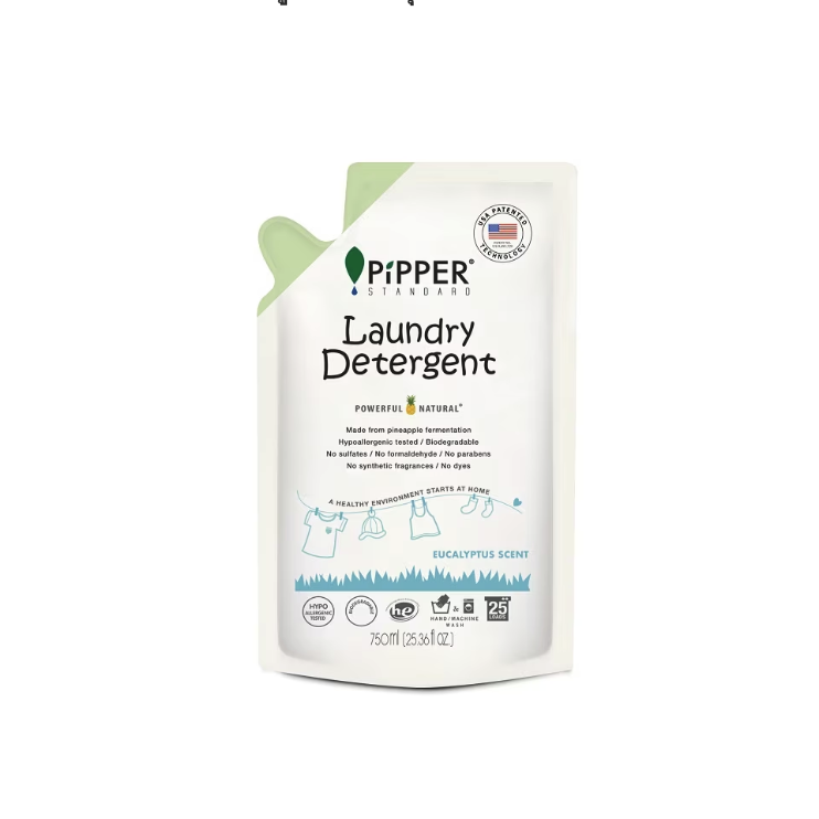 Pipper Standard Laundry Detergent ผลิตภัณฑ์ซักผ้า กลิ่นยูคาลิปตัส ถุงเติม 750 มล.