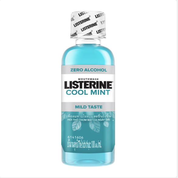 LISTERINE cool mint zero alcohol mild taste ลิสเตอรีน คูลมินต์ ซีโร่แอลกอฮอล์ 100 มล. (1 ชิ้น)