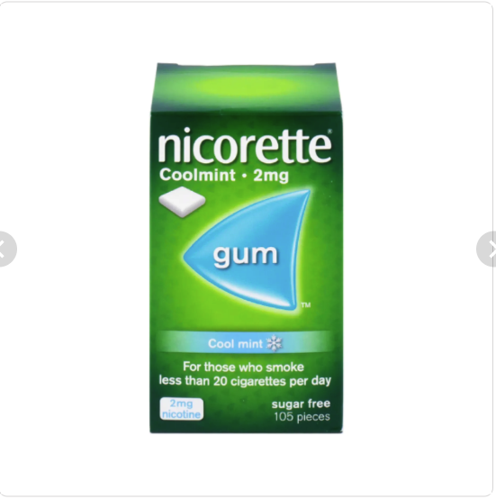 Nicorette Cool mint 2 mg 105 ชิ้น (กล่องใหญ่)