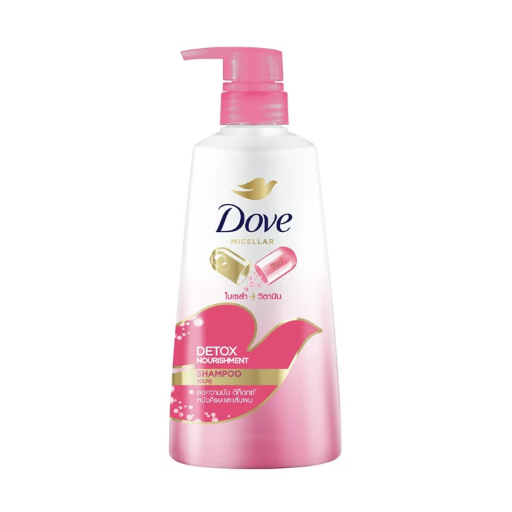 Dove micellar DETOX NOURISHMENT shampoo 430 ml แชมพู
