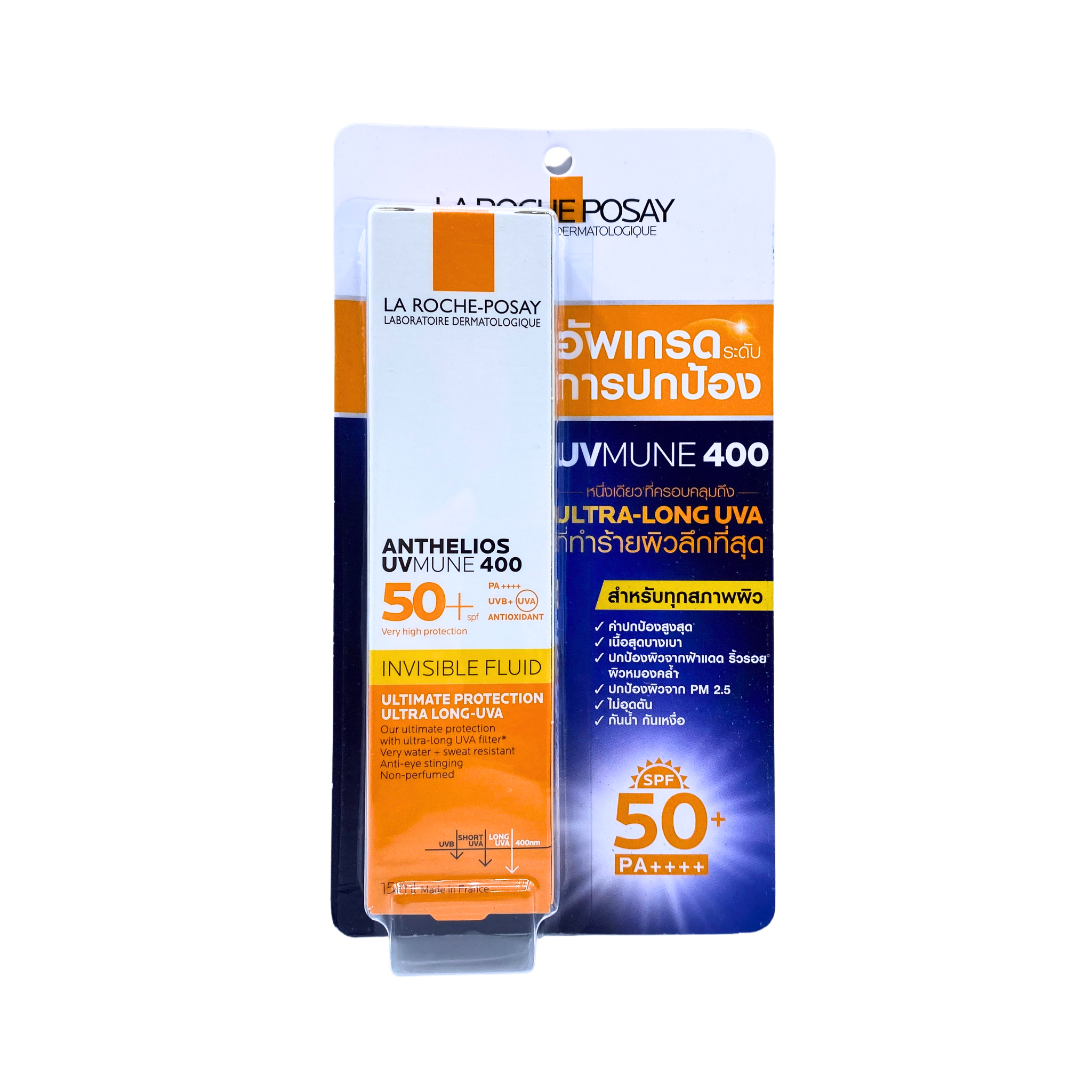 LA ROCHE POSAY กันแดดสำหรับผิวหน้า ANTHELIOS UV Mune 400 Spf50+ Invisible Fluid 15 ml.