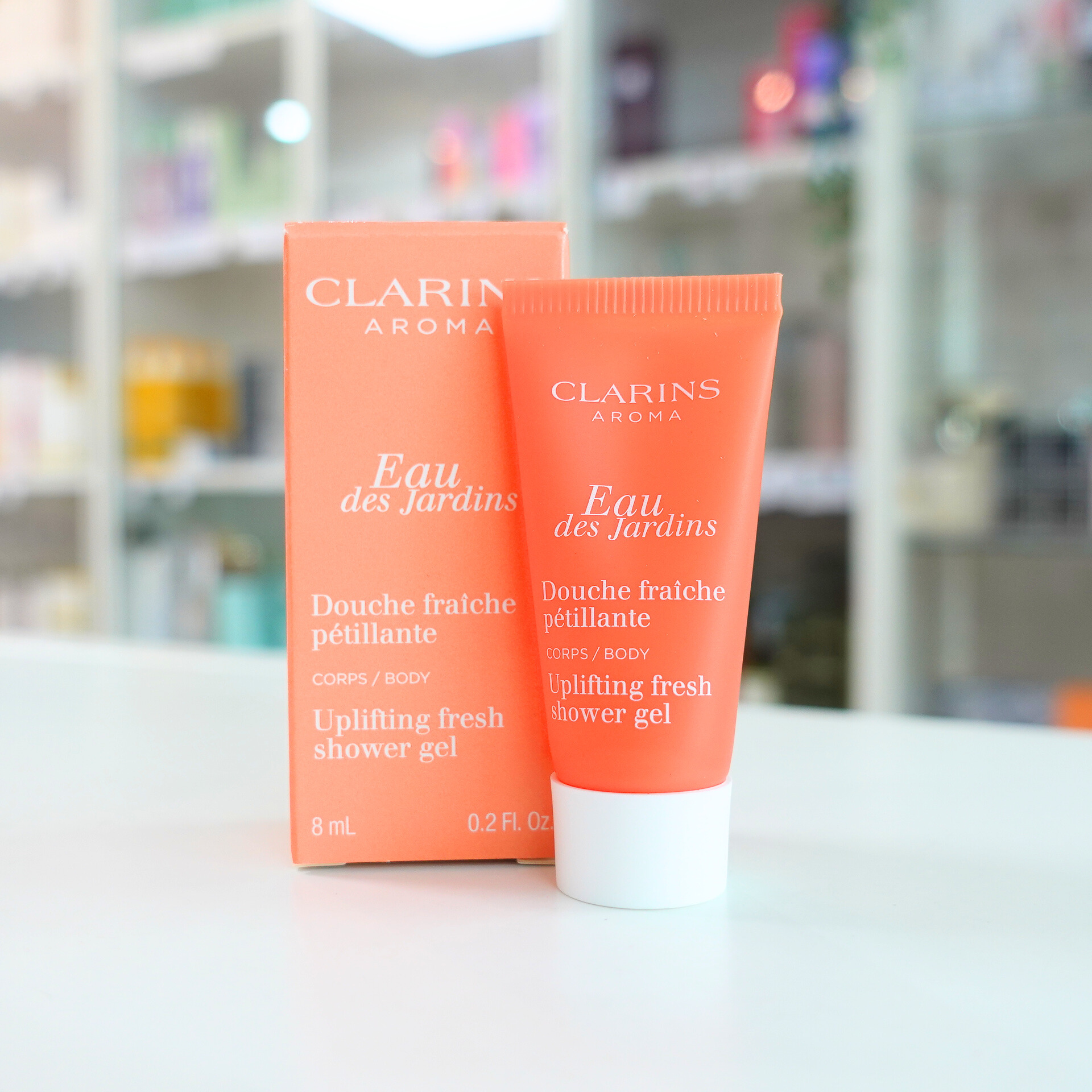 CLARINS Eau Des Jardins Uplifting fresh shower gel 8 ml.