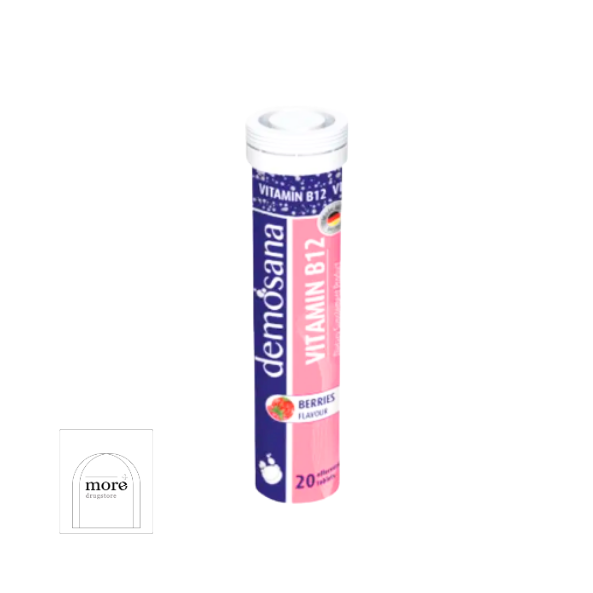 Demosana vitamin B12 20 effervescent tablets (berries flavour)