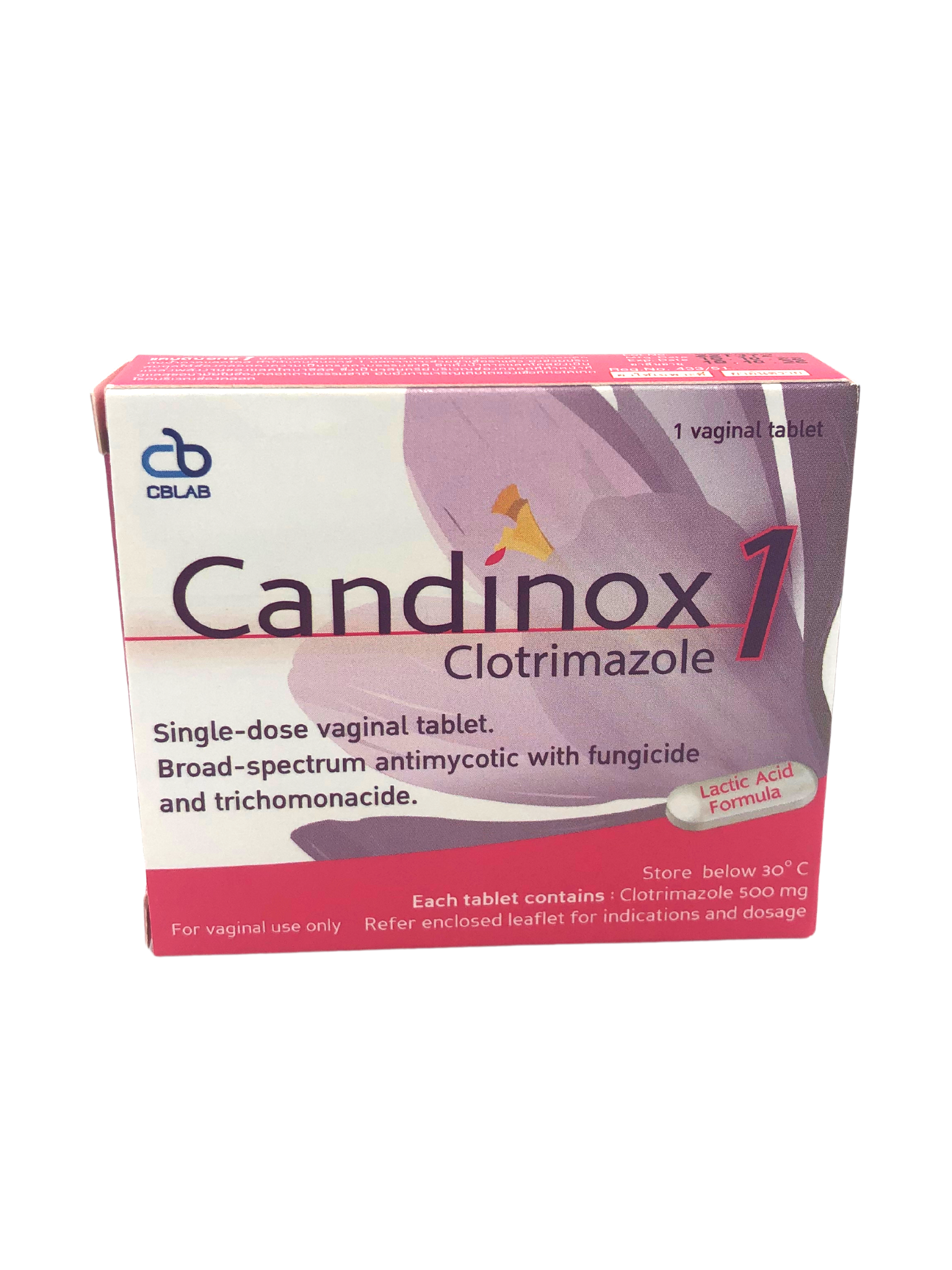 Candinox-1 single dose Vaginal tablet แบบไม่มีอุปกรณ์ช่วยสอด