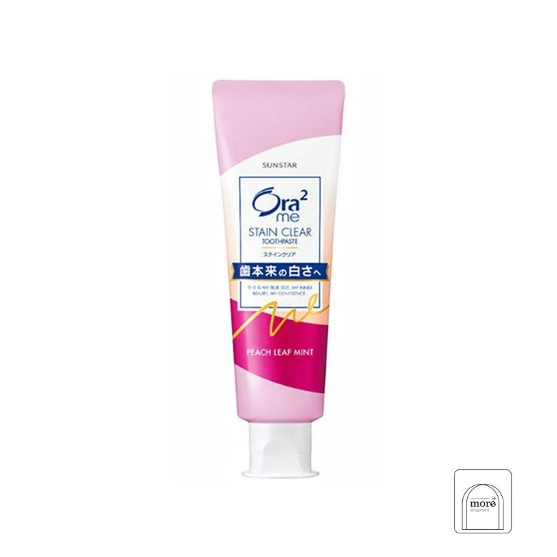 ยาสีฟัน Ora2 Me Stain Clear Mild Peach Leaf Mint Toothpaste 140g (กลิ่นพีชมินท์)
